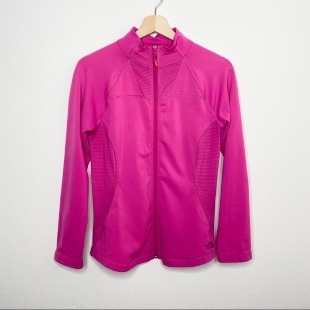 The northface pink zip up with front pockets athletic jacket